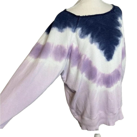 Aerie American Eagle Pink Blue Raw Cut City Sweatshirt Medium EUC - Picture 10 of 12